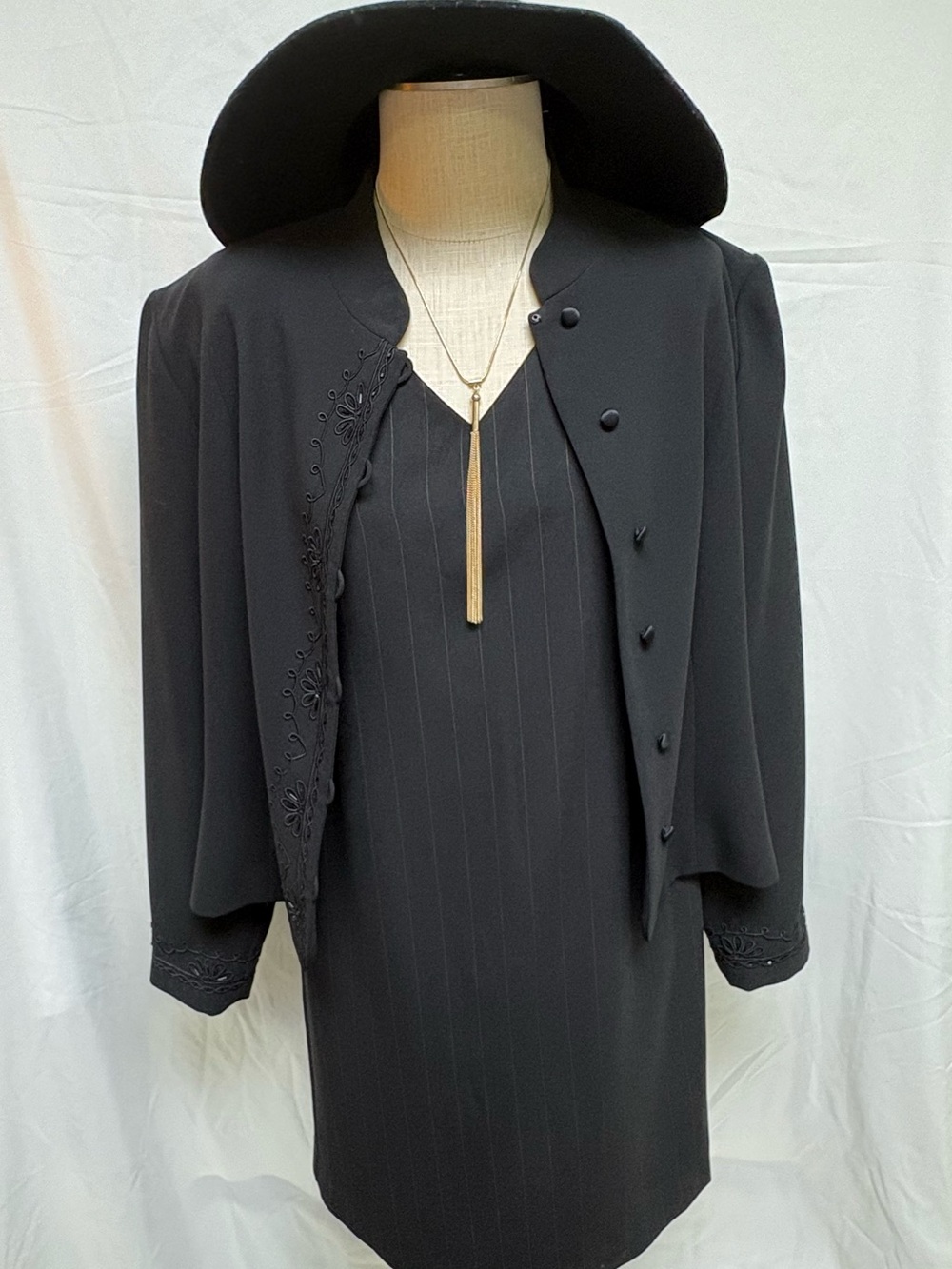 Donna Morgan Black Two-Piece Blazer and Dress Set